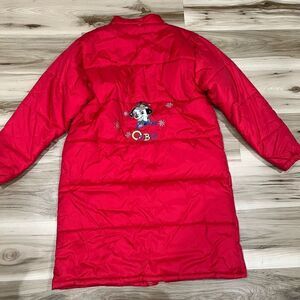 Vintage 101 Dalmatians Disney RARE Oddball Red Long Puffer Coat Women’s Small